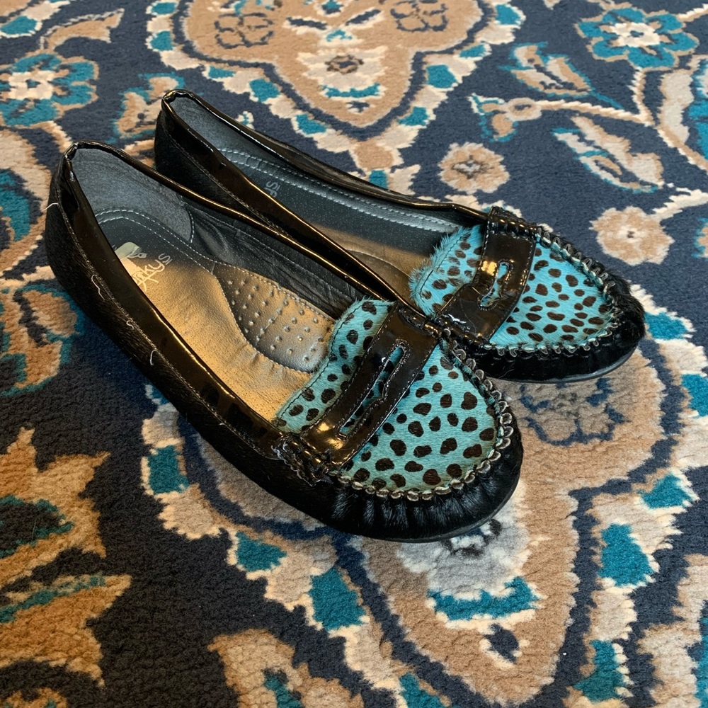 Corkys turquoise leather flats